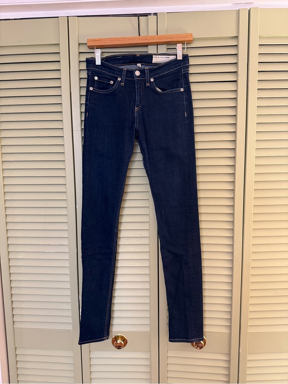 Rag and Bone High Rise Dark Blue Skinny Jeans